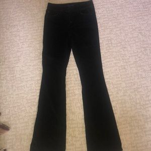 Barely worn  black velvet high waisted jeans